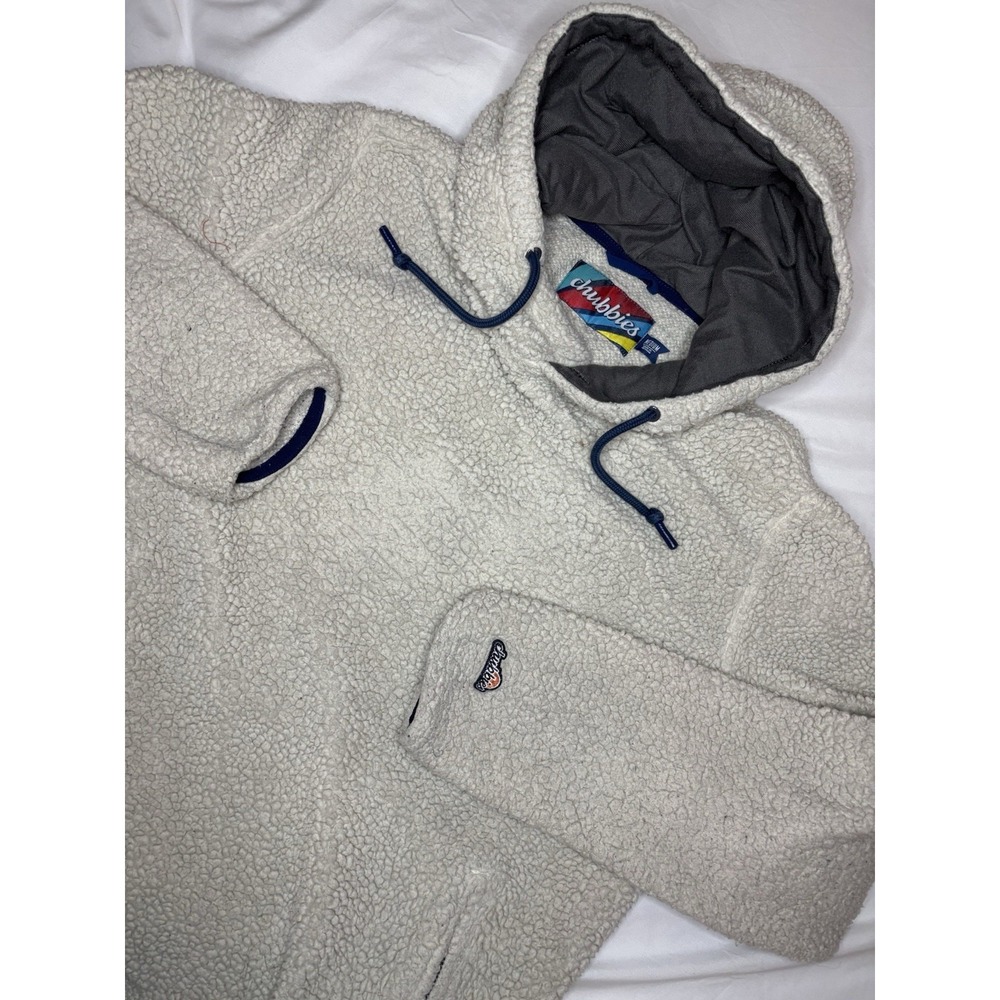 Chubbies Sweatshirt Men's Medium‎ Gray Fleece Sherpa Pullover Hoodie Warm